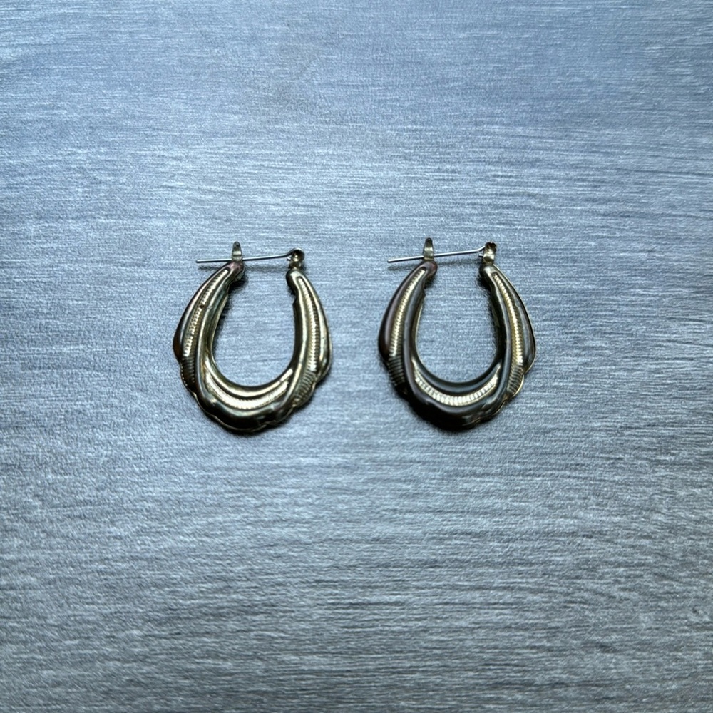Vintage Hollow Hoop Earrings Multi-tone